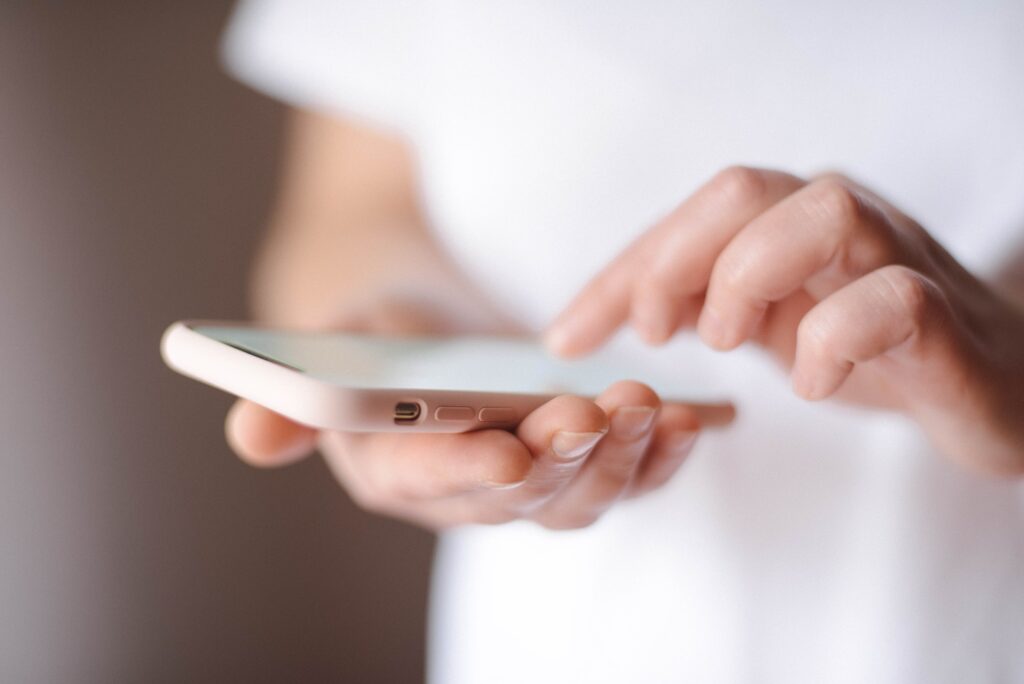 woman using smartphone